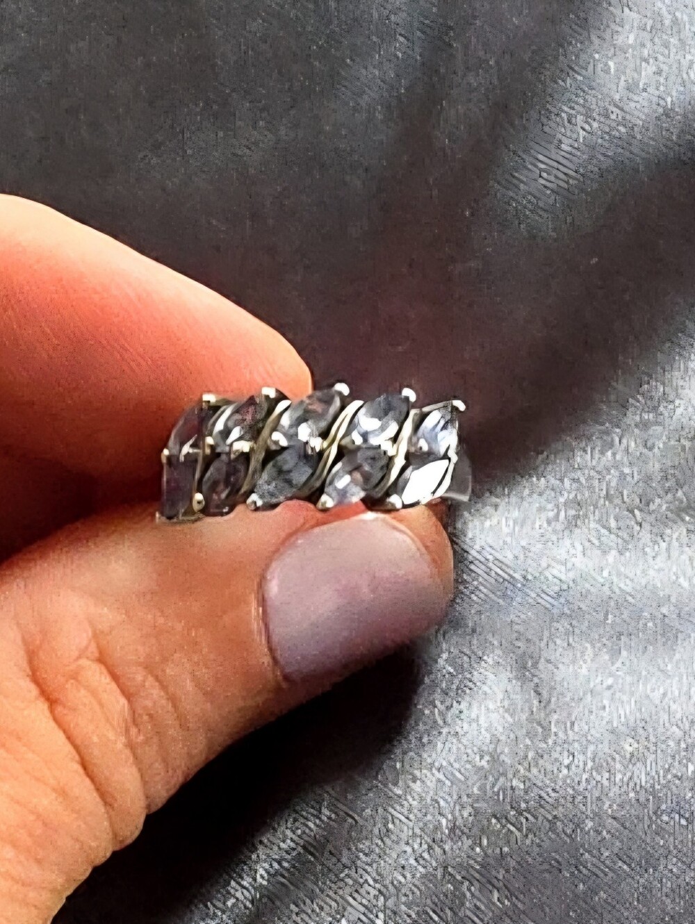 Vintage D’Joy sterling silver Marquis tanzanite Ring sz 5